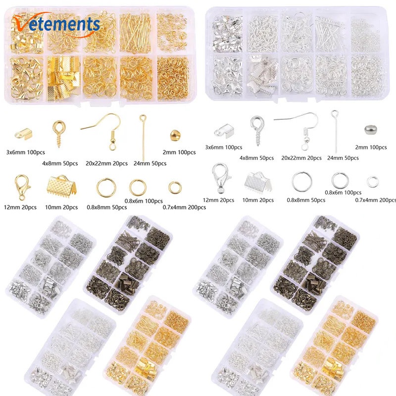 Bộ Phụ Kiện Làm Trang Sức 10 Ô Bằng Hợp Kim DIY