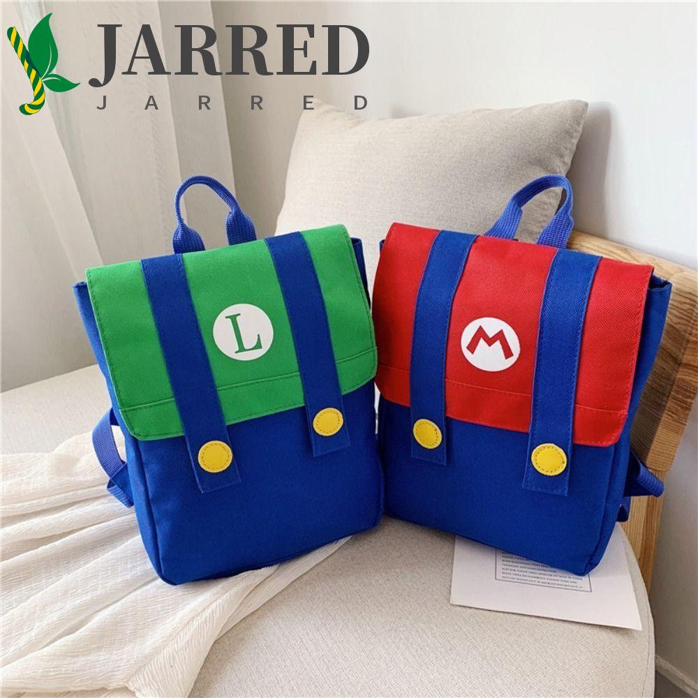 JARRED Balo Đeo Vai Chống Thấm Nước Họa Tiết Hoạt Hình Super Mario Dễ Thương