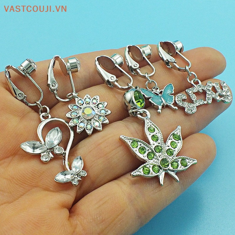 Khuyên Rốn Đính Đá Zircon Hình Bướm / Mặt Trăng Thời Trang Cho Nữ