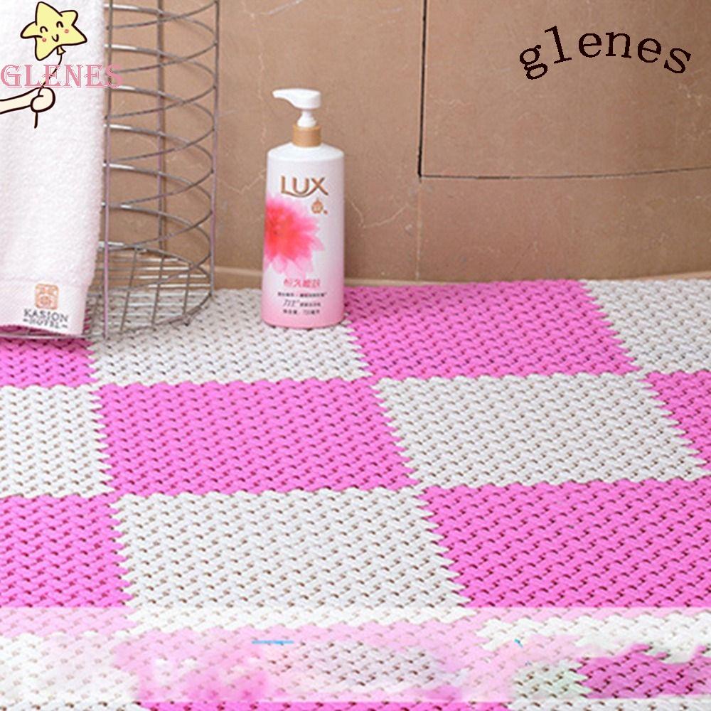 GLENES Thảm Lót Sàn Nhà Tắm Nhiều Màu Có Lỗ Thoát Nước An Toàn Tiện Dụng