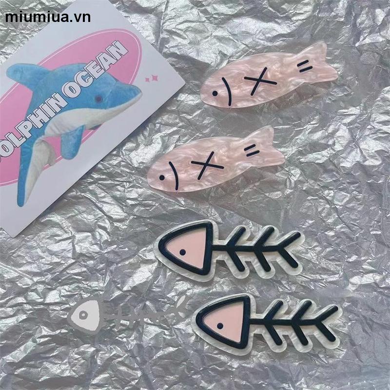 Miumiua🔮Kẹp Tóc Hình Xương Cá Nhỏ Dễ Thương Sáng Tạo Phong Cách niche Ngọt Ngào