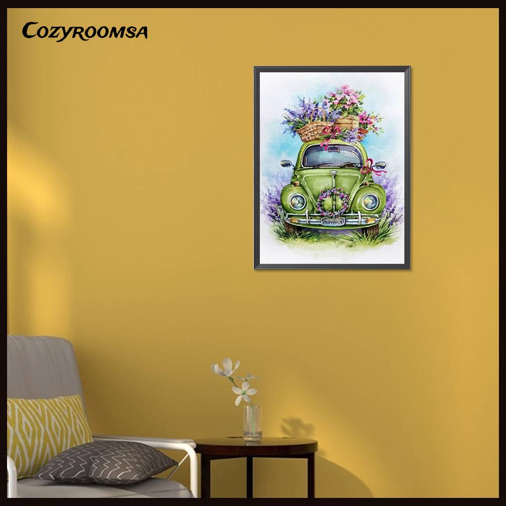 Tranh Đính Đá Kim Cương Toàn Bộ 5D DIY Hình Vẽ Hoa Trang Trí Nhà Cửa Xe Hơi