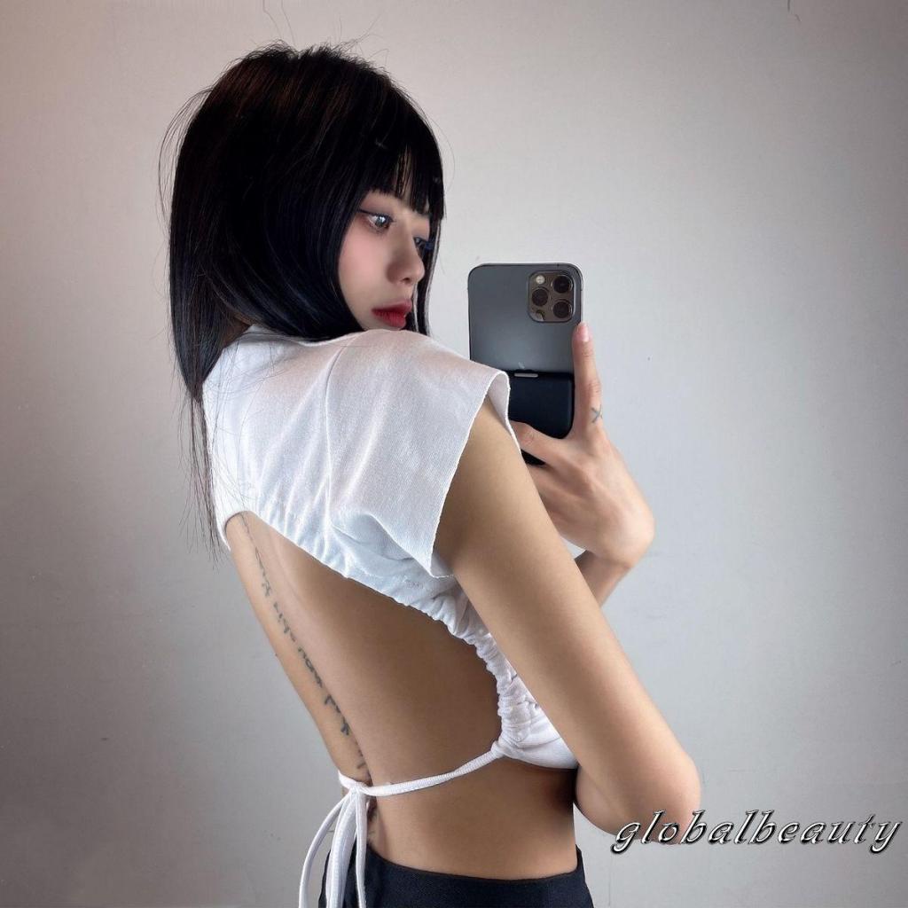 Áo Thun Crop Top Tay Ngắn Màu Sắc Đơn Giản Thời Trang Mùa Hè Dành Cho Nữ