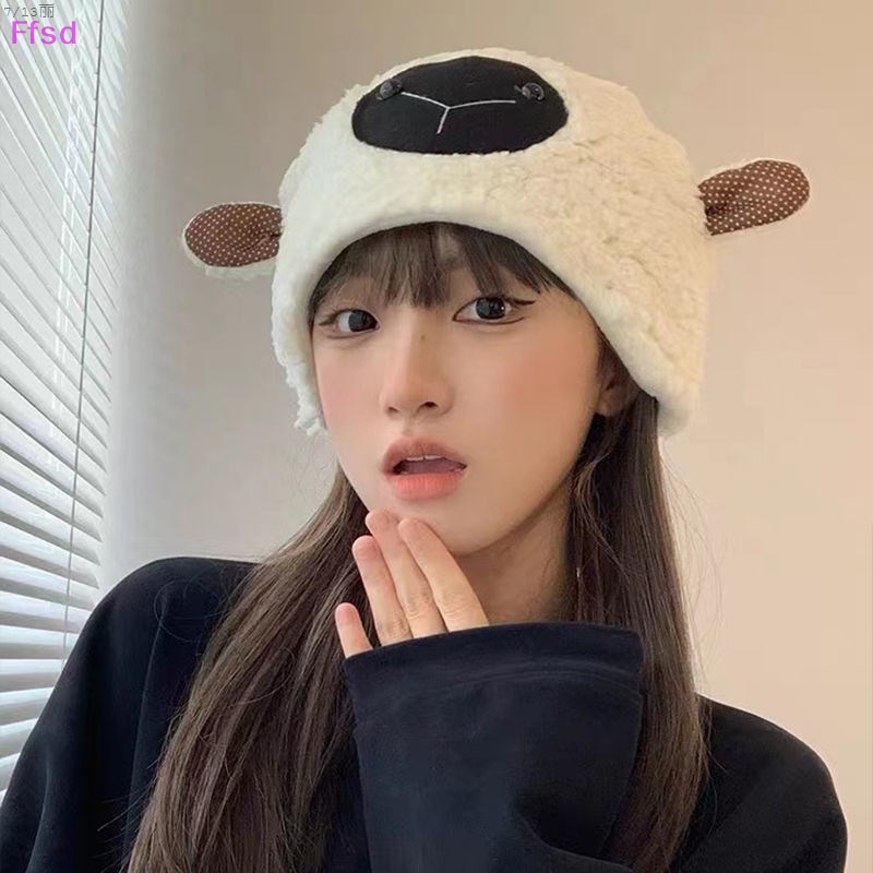 {Ffsd} Mũ Len Lông Cừu Trùm Đầu Dày Dặn Ấm Áp Thời Trang Mùa Đông Mới Cho Nữ * Bán Chạy