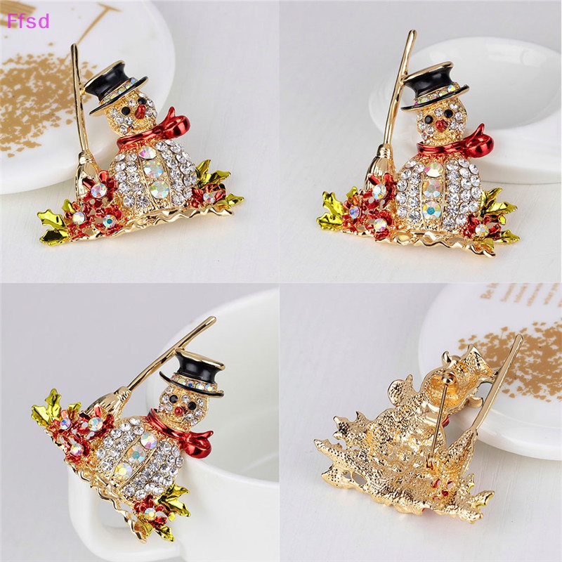 {Ffsd} Trâm Cài Áo Hình Người Tuyết Giáng Sinh Đính Đá Đáng Yêu Phong Cách Mới Ghim Cài Áo Hình Người Tuyết Đính Đá Nhân Tạo Thời Trang 1pc Mới - 1 Cái Mới