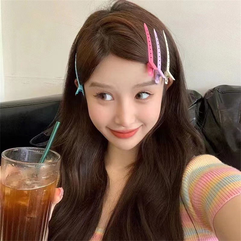 Kẹp Tóc Kim Loại Màu Trơn Không Đường May Phong Cách Hàn Quốc