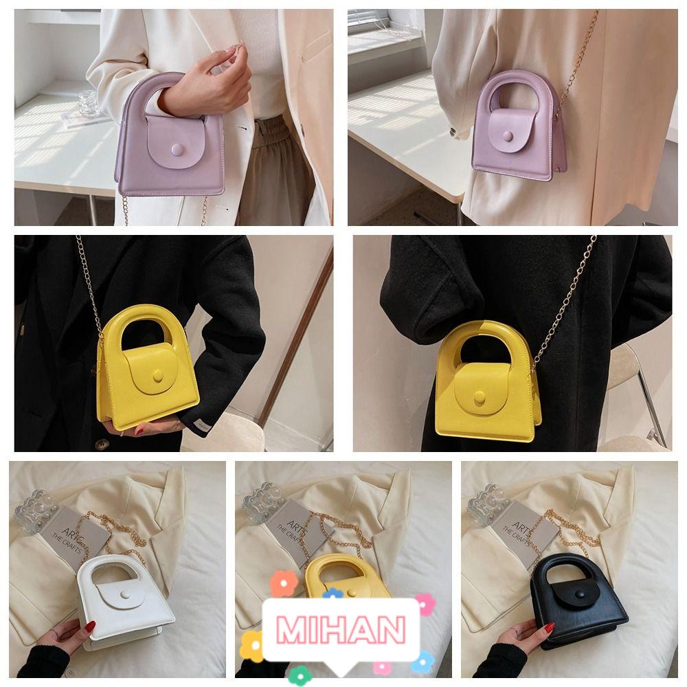 MIHAN1 Túi Xách Mini Phối Dây Xích Đeo Vai Dễ Thương