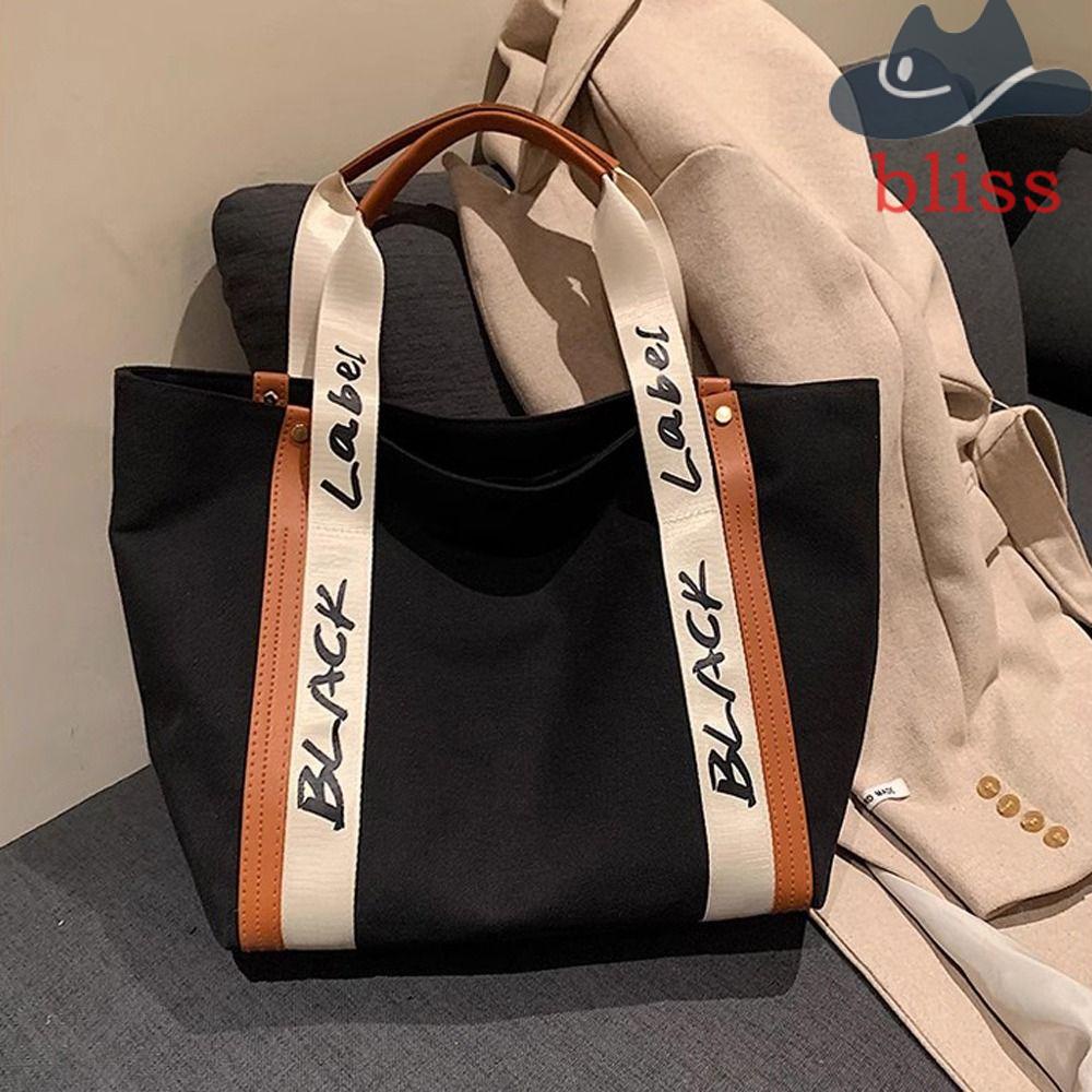 BLISS Túi Xách Canvas Cỡ Lớn In Chữ Thời Trang Cho Nữ