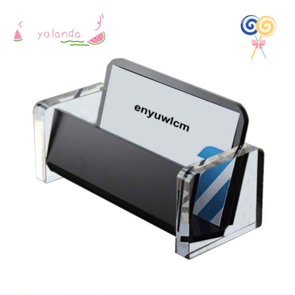 YOLA Kẹp Gắn Ảnh / Thẻ Để Bàn Bằng Acrylic Màu Đen Trang Trí Văn Phòng