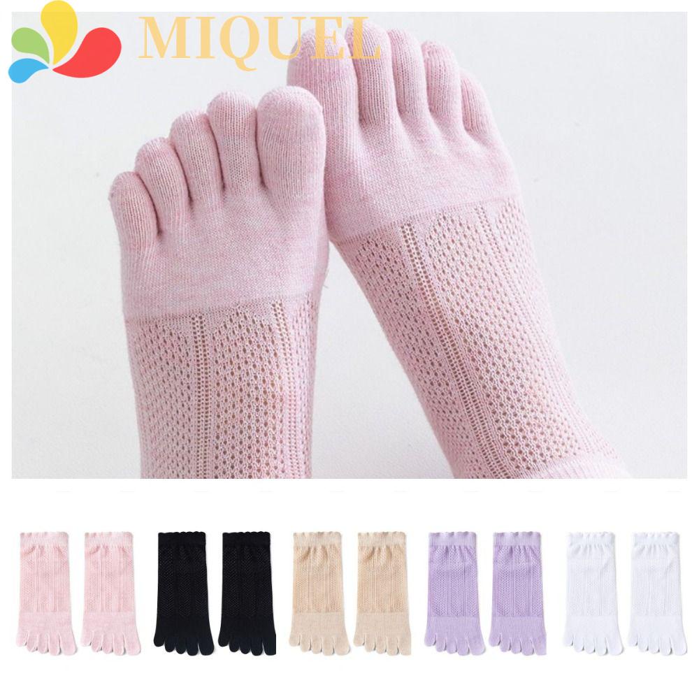 MIQUEL Vớ Ren Lưới Năm Ngón Thoáng Khí Màu Hồng Dành Cho Nữ Chơi Thể Thao