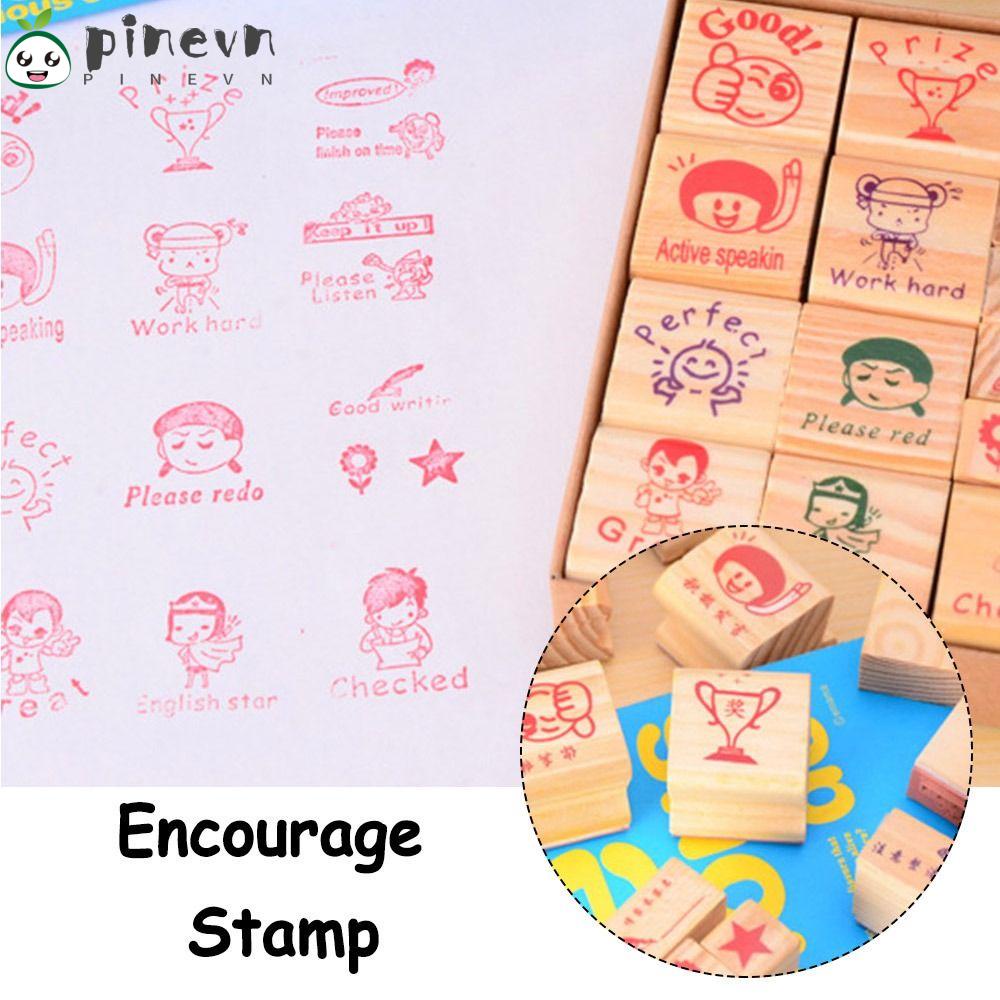 PINEVN Con Dấu In Chữ Phiên Bản Tiếng Anh Dùng Làm Album Thủ Công Cho Bé