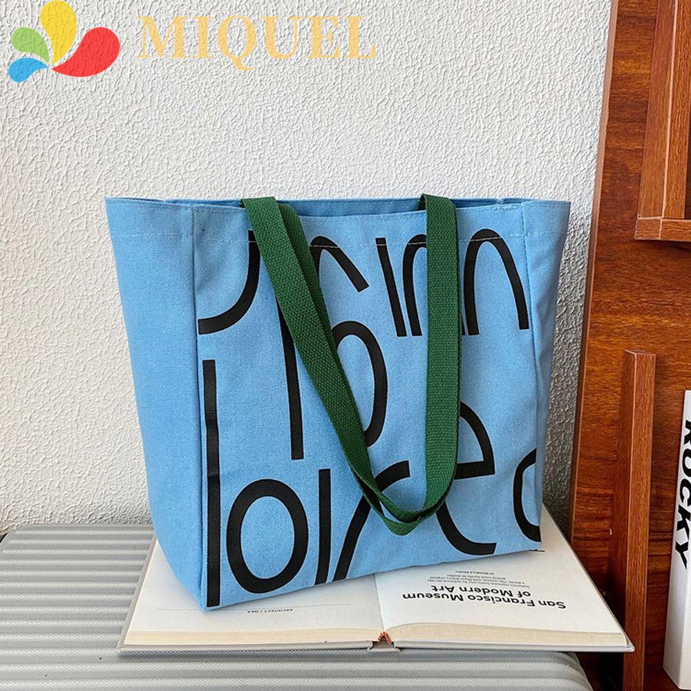 MIQUEL Túi Xách Canvas Cỡ Lớn In Chữ Thời Trang Cho Nữ