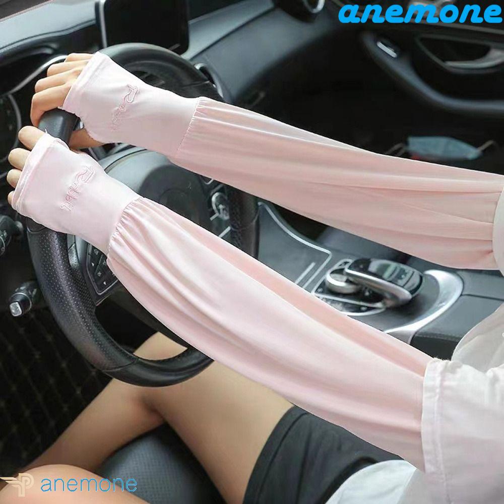 ANEMONE Găng Tay Chống Nắng Chống Tia UV Màu Trơn Đơn Giản Dành Cho Nữ