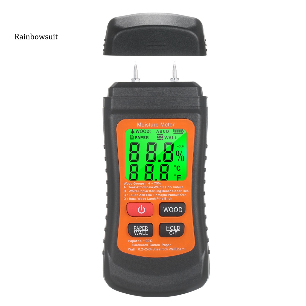 Máy Đo Độ Ẩm Kỹ Thuật Số Bằng Giấy Gỗ Màn Hình LCD Độ Chính Xác Cao