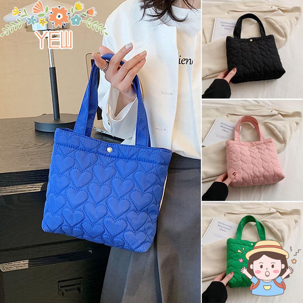 YEW Túi Xách Cotton Màu Trơn Sức Chứa Lớn Thời Trang Mùa Đông