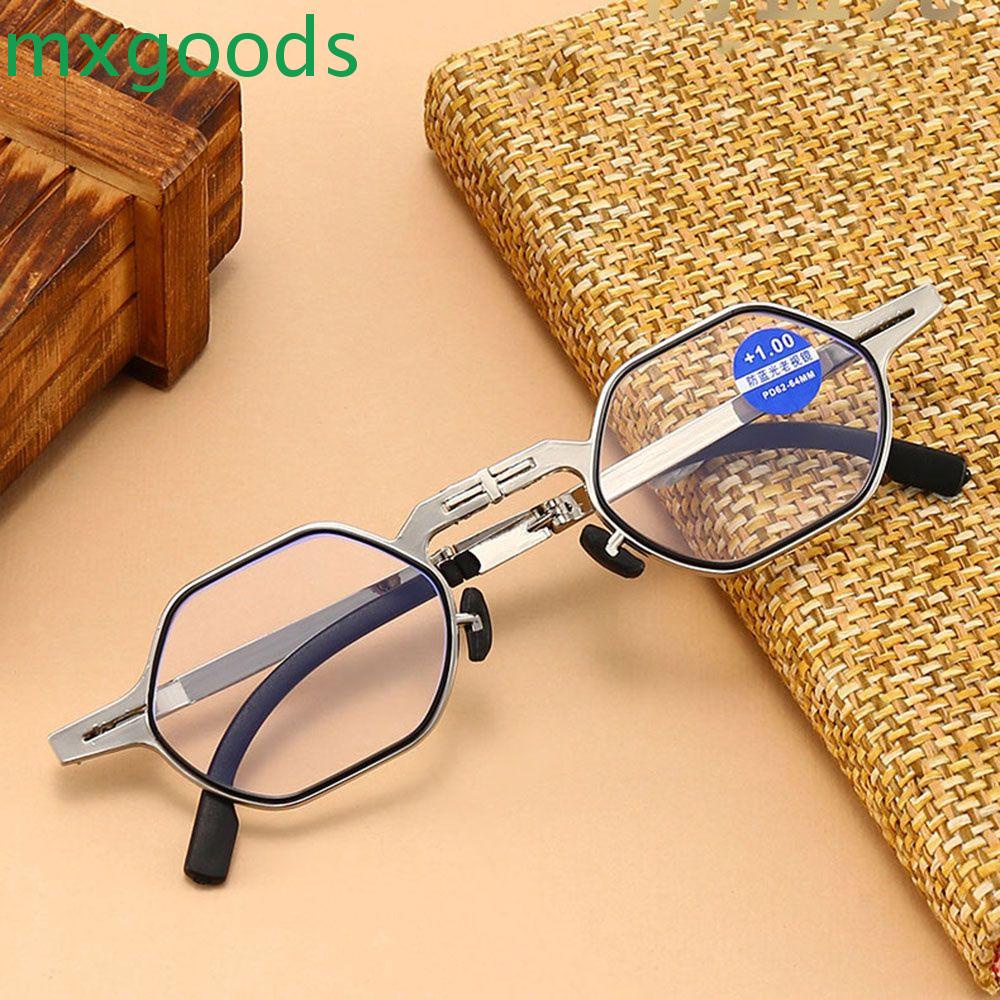 MXGOODS Kính Đọc Sách Gọng Đa Giác Bằng Nhựa Resin Phong Cách Retro Cho Nam