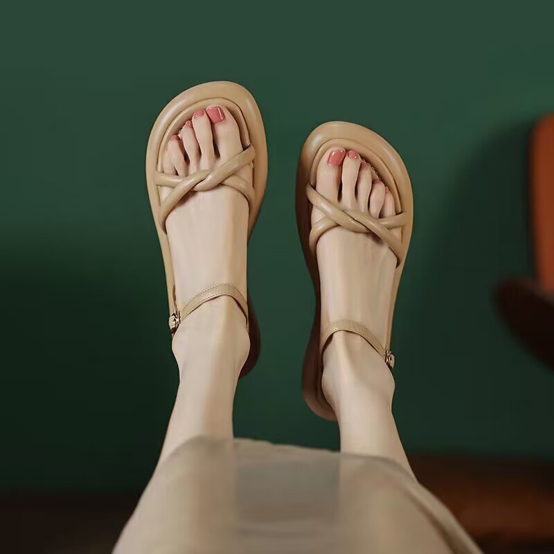 Sandal Đế Bằng Phong Cách La Mã Thời Trang Mùa Hè Hàng Mới VT5Z