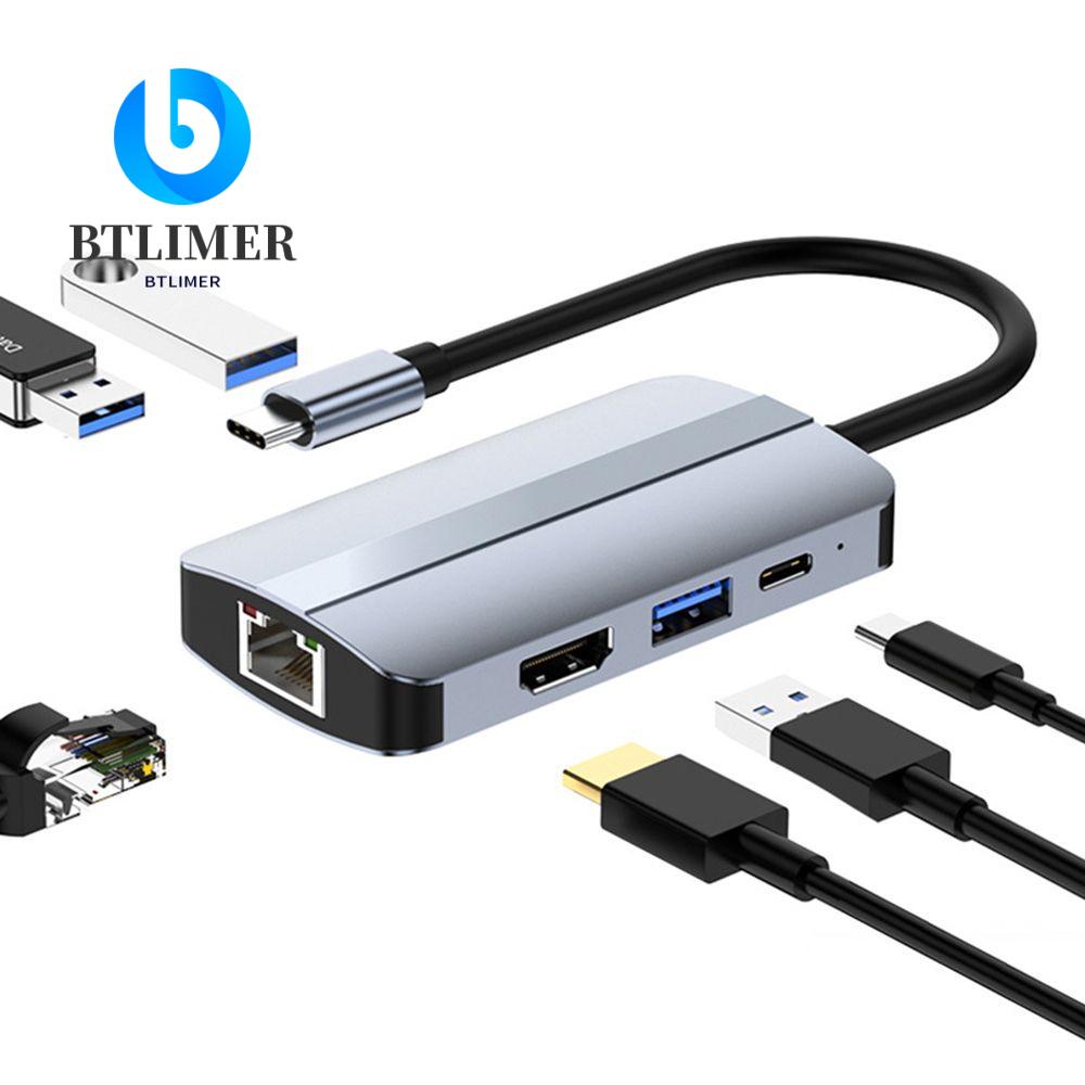 BTLIMER Bộ Chia Cổng Sạc USB 3.0 4K HDMI 6 Trong 1 Cho Laptop PC