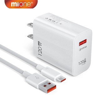 Củ sạc nhanh mione 120w củ sạc + cáp sạc nhanh usb to type c cho huawei xiaomi