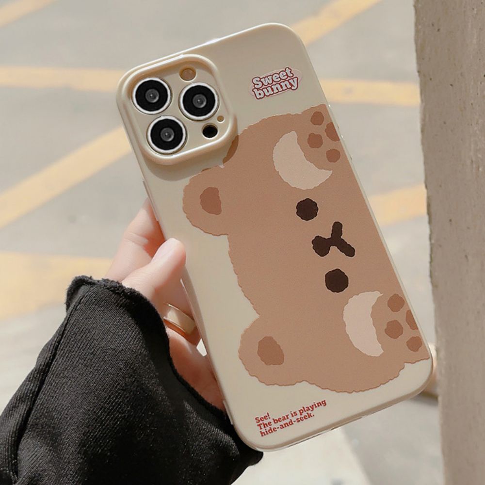 Ốp Điện Thoại TPU Mềm Chống Sốc In Hình Thỏ Hoạt Hình Dễ Thương Cho IPhone 11 12 13 14 Pro Max