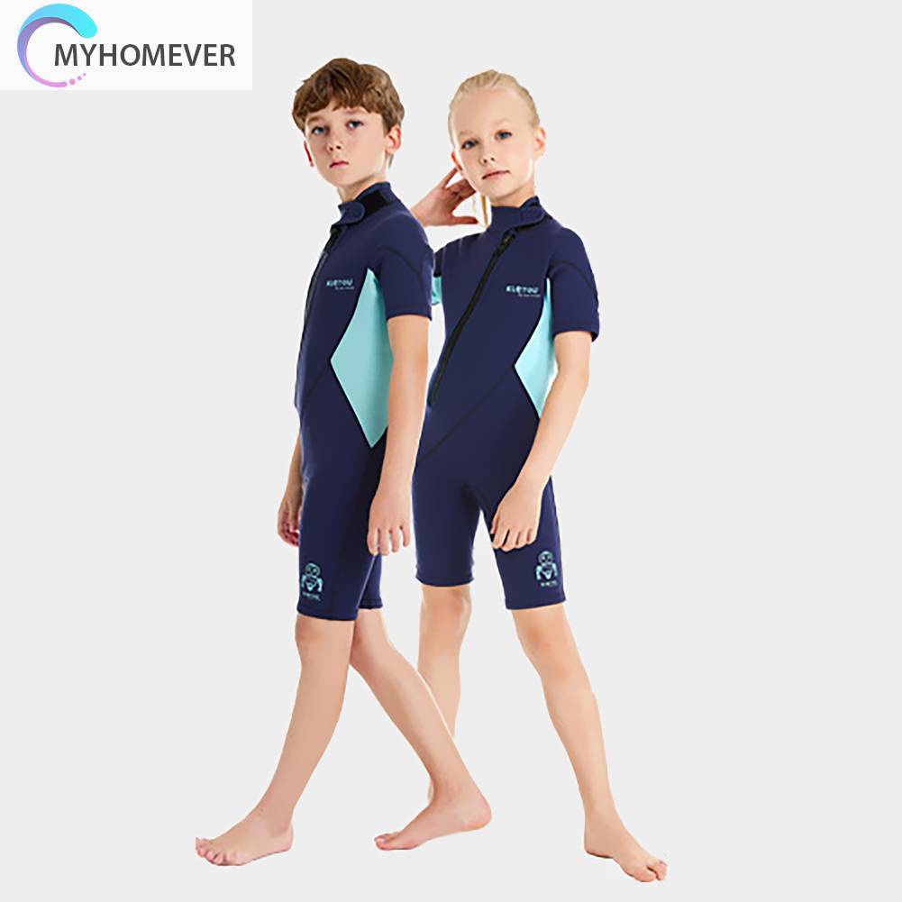 Bộ Đồ Lặn Giữ Ấm Bằng Cao Su Tổng Hợp Có Khóa Kéo Dành Cho Trẻ Em