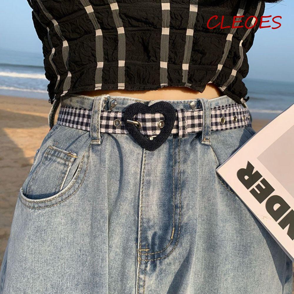 CLEOES Thắt Lưng Da PU Màu Trơn Khóa Hình Trái Tim Thời Trang Cho Nữ