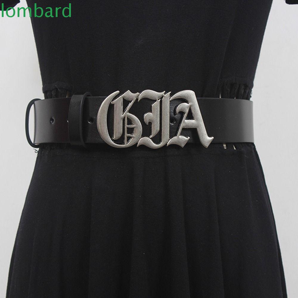 LOMBARD Thắt Lưng Da PU Khóa Hợp Kim Phong Cách Hàn Quốc Cổ Điển Thời Trang Cho Nữ
