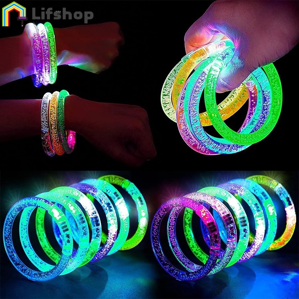 Vòng Tay / Vòng Đeo Tay Bằng Acrylic Có Đèn LED Phát Quang Nhiều Màu Tùy Chọn Độc Đáo