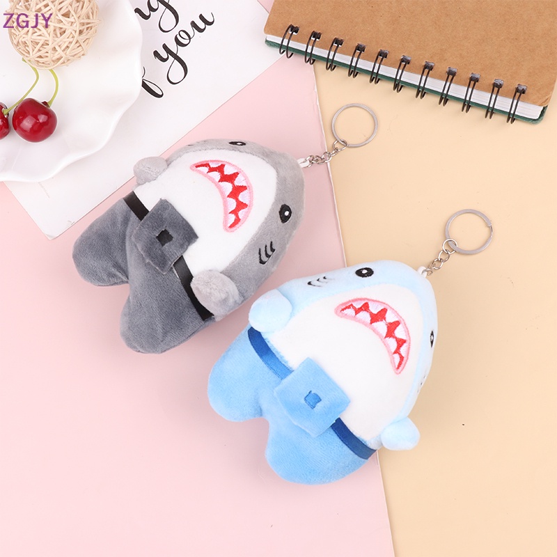 1 Móc Khóa Hình Cá Mập Nhồi Bông Răng To Dễ Thương Mới