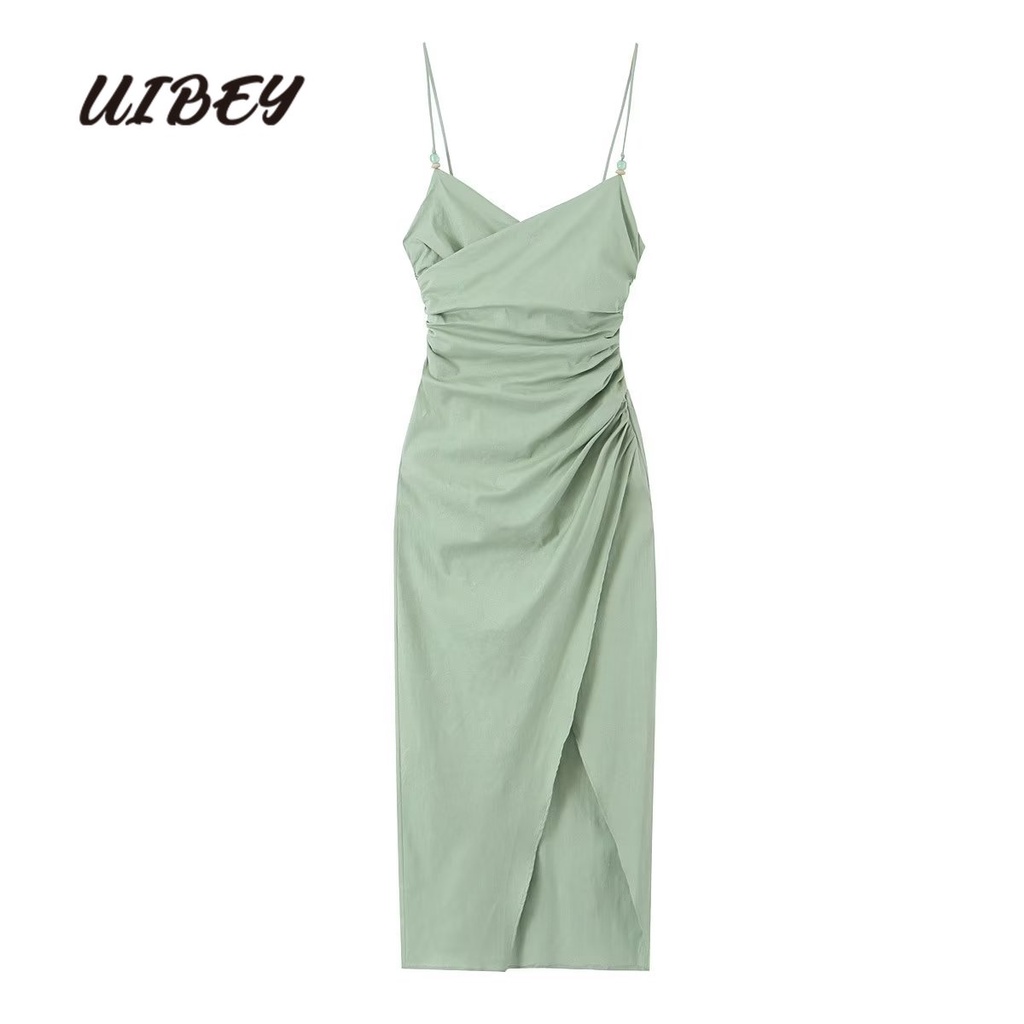 Uibey Đầm Xếp Nếp Eo Cao Thời Trang Cho Nữ Mã 2130