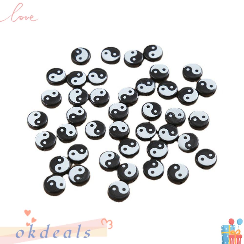 OKDEALS Bộ 100 Hạt Xỏ Lỗ 10mm Dùng Để Làm Trang Sức Thủ Công