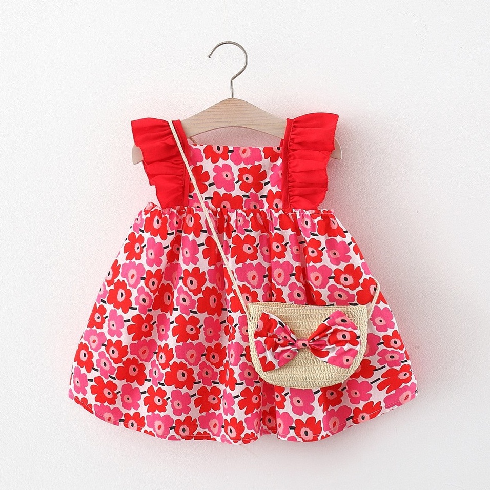 Đầm In Hoa Phong Cách Hàn Quốc Thời Trang Mùa Hè Cho Bé Gái