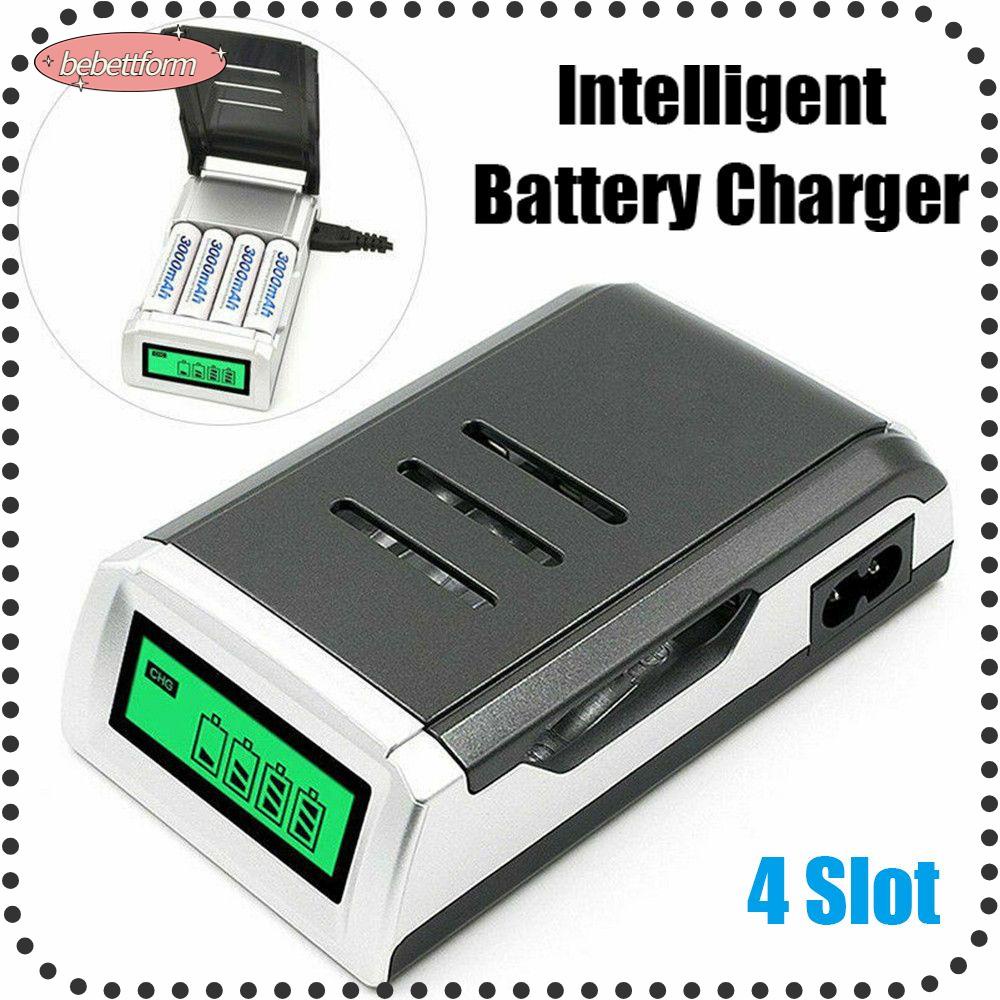 BEBETTERM Đế Sạc Pin Nhanh Thông Minh Có Màn Hình LCD Cho Pin AA AAA NI-CD NI-MH