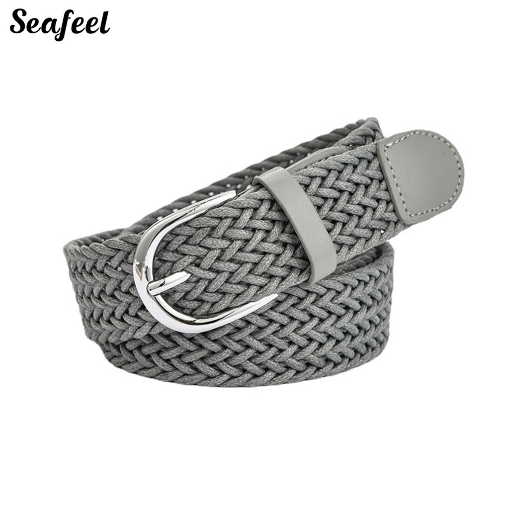 Thắt Lưng Dây Bện Bản Rộng Màu Trơn Chống Vỡ Có Thể Điều Chỉnh Cho Nam Nữ