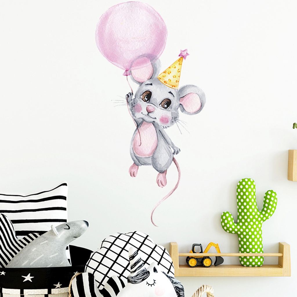 Miếng Dán Tường Trang Trí Hình Chuột Tự Dính Bằng PVC Chống Nước