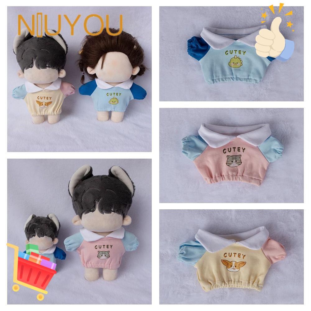 NIUYOU Áo Thun In Hình Khủng Long / Mèo Dễ Thương Kích Thước 20cm Cho Búp Bê