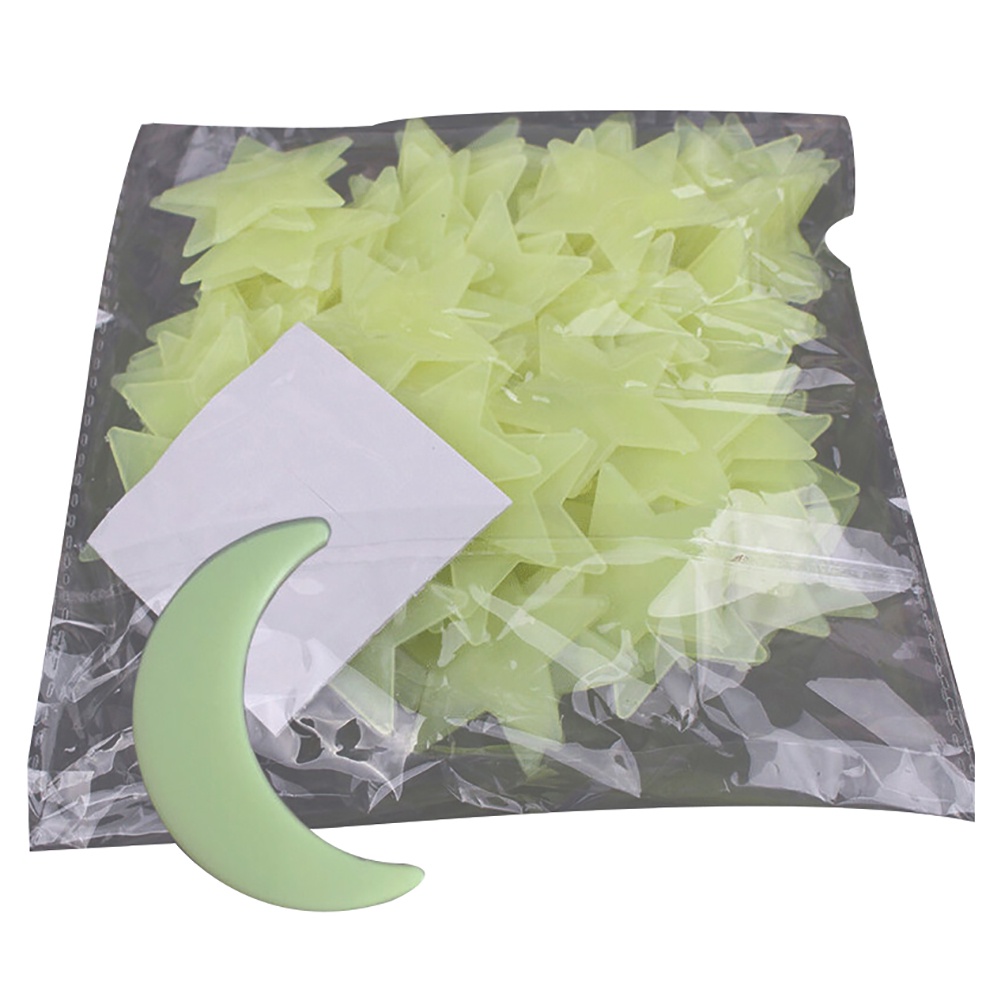 (Bất Ngờ) 101 Miếng Dán Tường Trăng Sao Dạ Quang Phát Sáng Trong Bóng Tối Trang Trí Phòng Trẻ Em