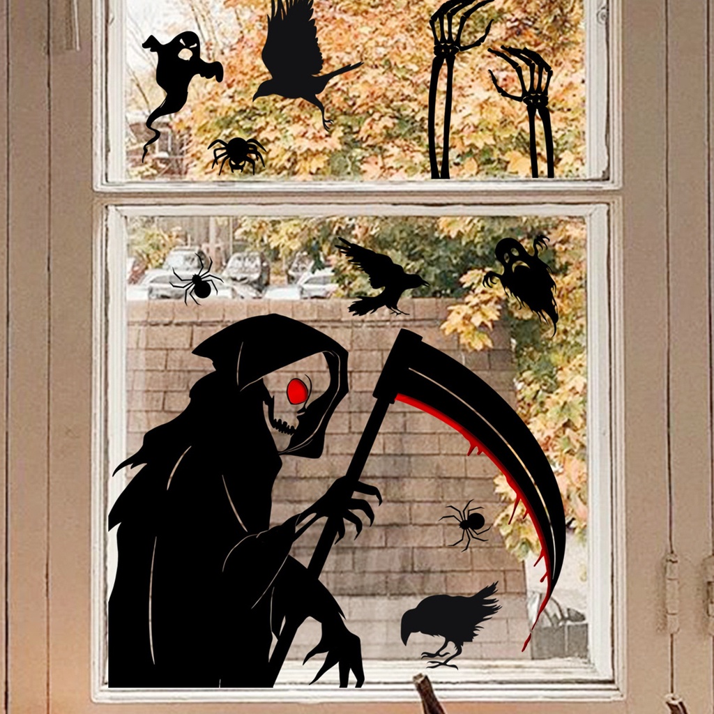 Miếng Dán Tường Hình Đầu Lâu / Ma Quái Trang Trí Nhà Cửa Dịp Halloween