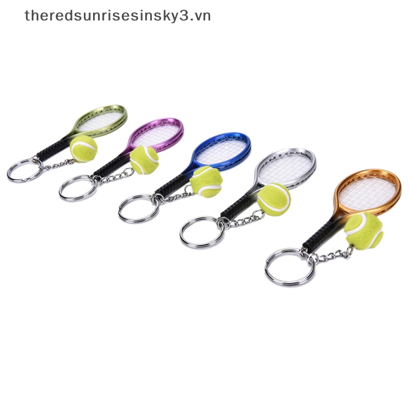 Móc Khóa Hình Vợt Tennis 3D Bằng Kim Loại Sáng Tạo Thời Trang