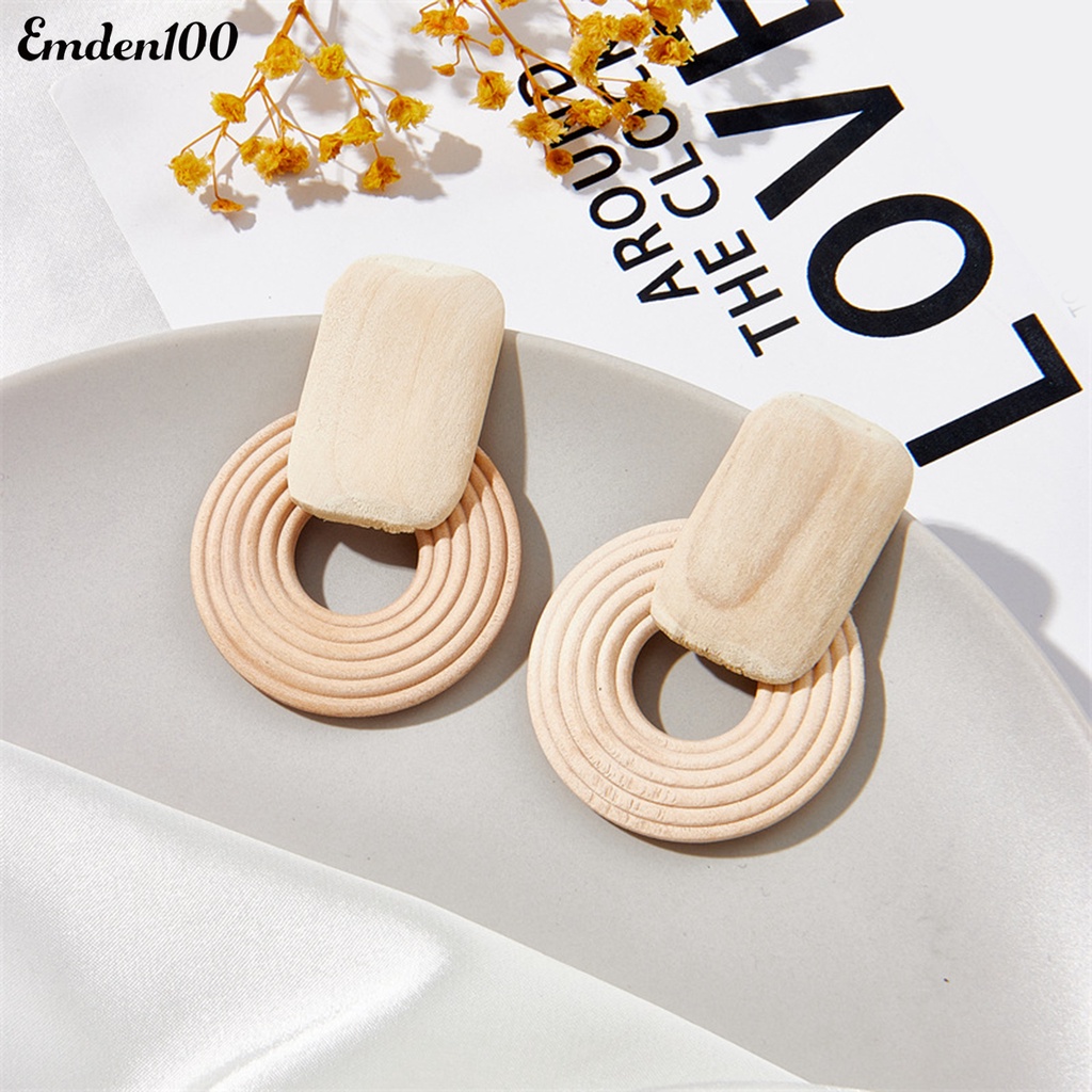 1 Đôi Bông Tai Tròn Rỗng Đính Hạt Thời Trang Nữ Tính