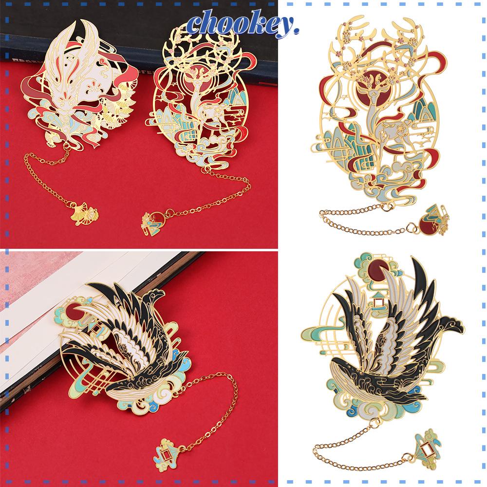 CHOOKEY Thẻ Đánh Dấu Trang Sách Bằng Đồng Thau Phong Cách Retro