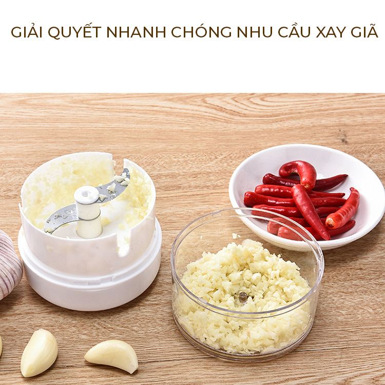 Máy xay tỏi ớt mini nhỏ gọn tiện dụng, mạnh mẽ, trợ thủ nội trợ đắc lực, dễ sử dụng an toàn