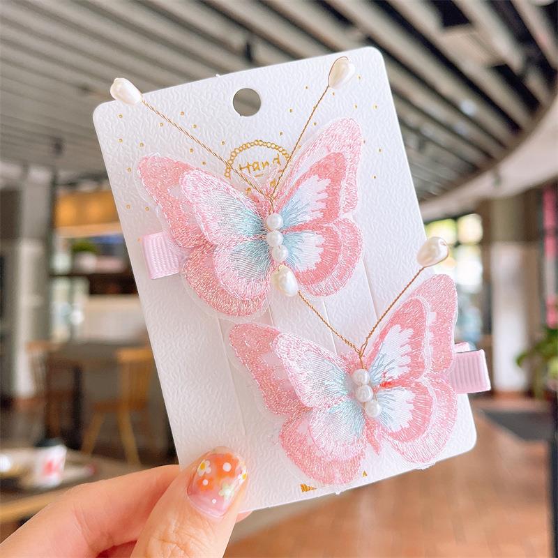 Kẹp Tóc Thêu Hình Bướm Dễ Thương Cho Bé Gái