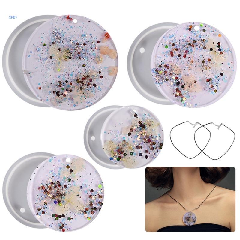 Khuôn Silicone Hình Tròn Làm Mặt Dây Chuyền / Móc Khóa DIY Độc Đáo