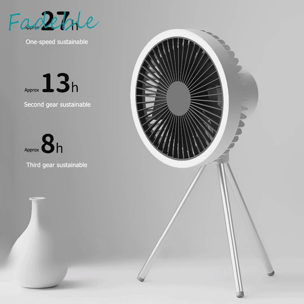 Quạt Cắm Trại 3 Tốc Độ 4000mAh / 10000mAh Có Thể Sạc Lại Bằng Cổng USB