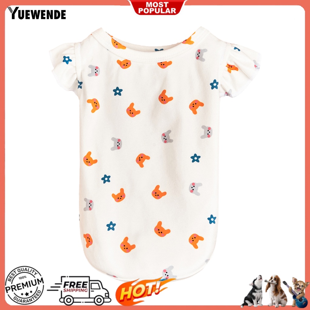 Áo Mùa Hè Siêu Nhẹ Mềm Mại In Họa Tiết Đáng Yêu Cho Thú Cưng