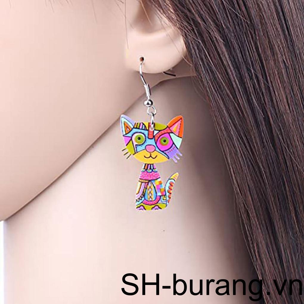 Khuyên Tai Hình Mèo Nhiều Màu Dễ Phối Đồ Thời Trang Mùa Hè Cho Nữ