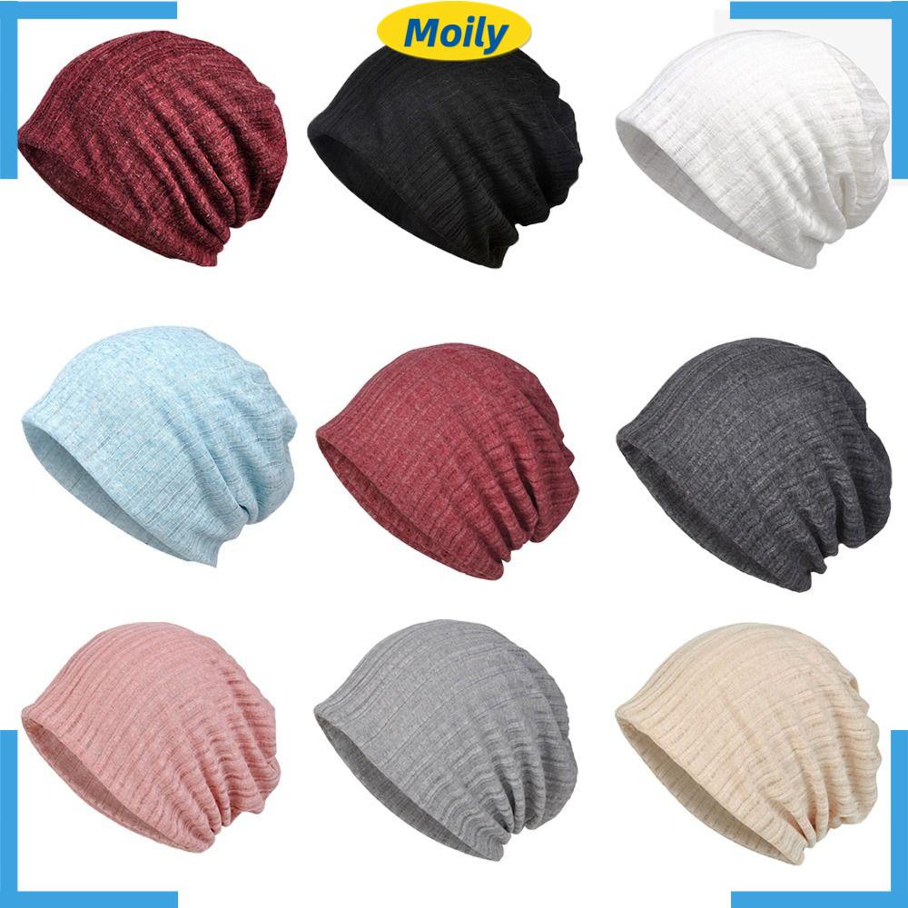 MOILYVN Mũ Trùm Đầu Chemo Kẻ Sọc Co Giãn Thời Trang Xuân Hè Cho Nữ