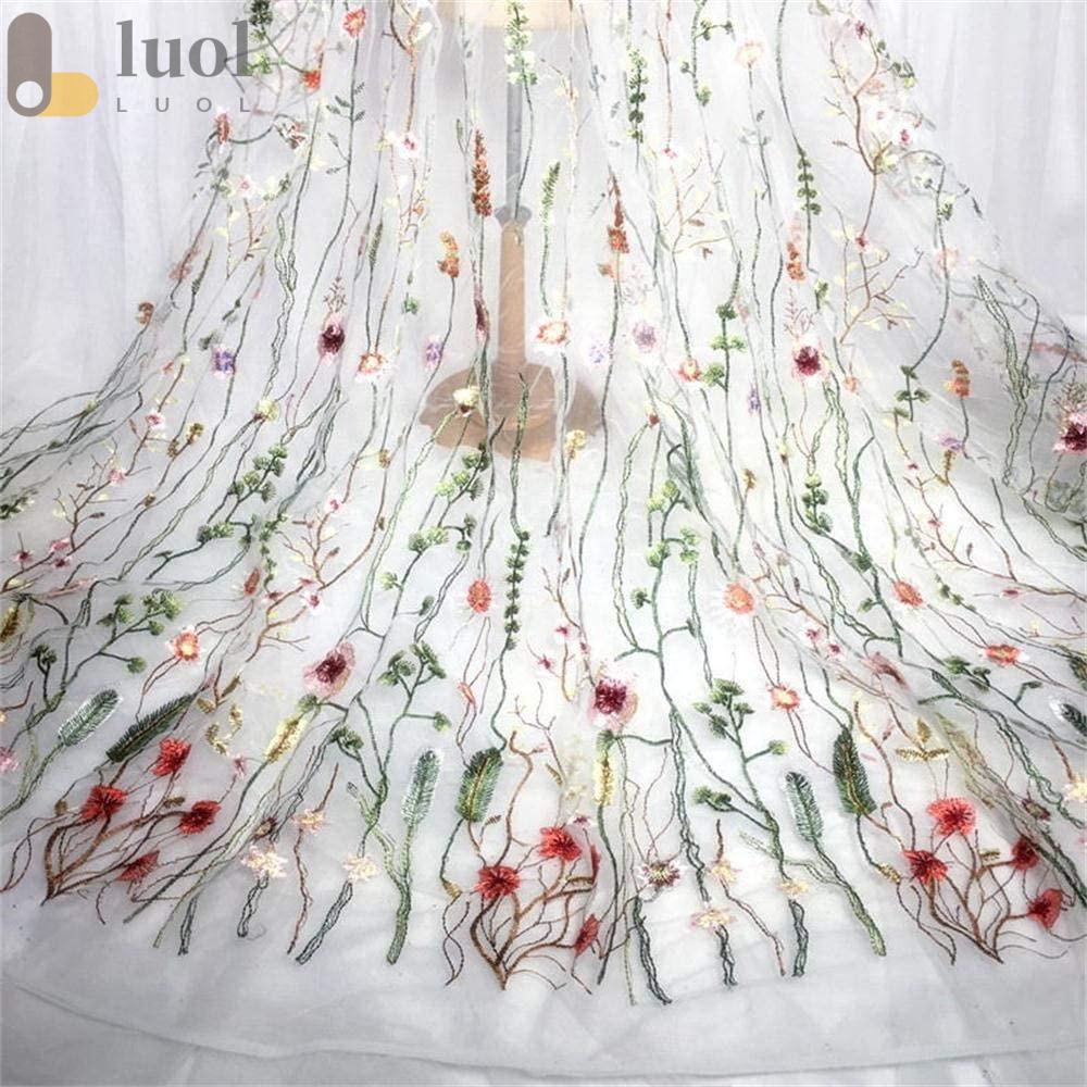 LUOL Vải Ren Lưới Thêu Hoa Xinh Xắn Dùng May Quần Áo DIY