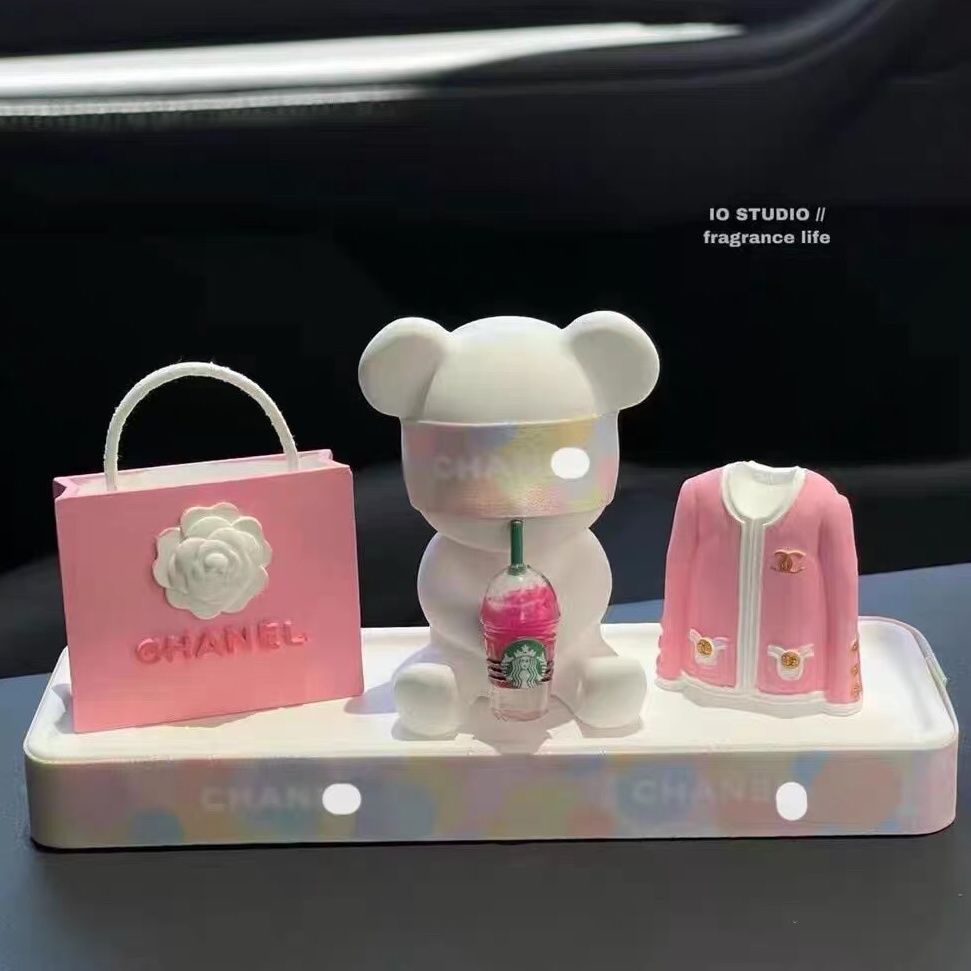 Phụ Kiện Khuếch Tán Nước Hoa Gắn Điều Hòa Xe Hơi Hình Gấu Bằng Đá